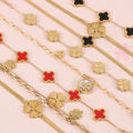 Nabest Stainless Steel Four Leaf Clover Bracelets Women non Tarnish Jewelry Gold Plated Clovers Bracelet collections.
