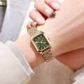 Qingwen  Women's Light Steel Watch   Female Student Fashion Simple Square Quartz Watch. 