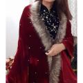 Velvet Shawls For Women Fabric With Stone Work.. 