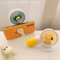 Cute Fruit Mini Hand Fan With Phone Holder,Summer Outdoor Cooler, USB Rechargeable Portable Handheld Fan for Student Pocket.
