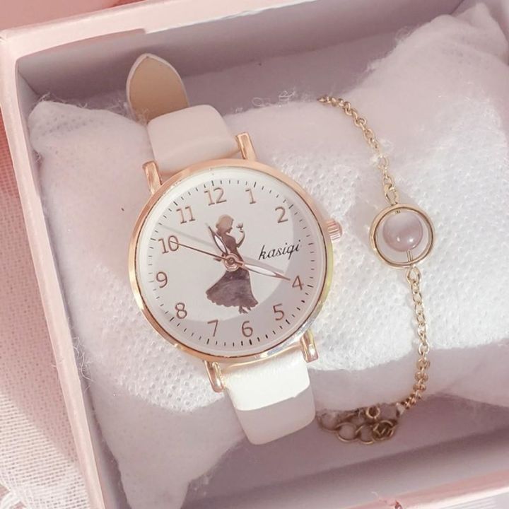 J047%20Cute%20girly%20watch%20Korean%20version%20simple%20literature%20and%20art%20small%20fresh%20white%20with%20ins%20girls%20junior%20high%20school%20students%20Japanese%20cherry%20blossom%20powder%20-%20Image%203