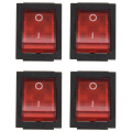 4 Pin DPST ON/OFFSnap-4 x Rocker Switch-Black & Red. 