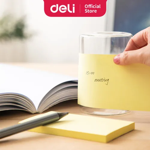 Deli%20EA00353%20Sticky%20Note%20Yellow%20100%20Sheets%20%7C%203%C3%973%20Inch%20Self-Adhesive%20Memo%20Pad%20for%20Office%20&%20School%20Use%20-%20Image%202