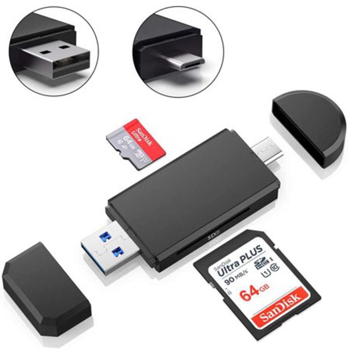 2 in 1 SD Card Reader USB 3.0 OTG Micro USB Type C Card Reader