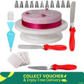 Cake Combo - Turntable, Icing Spatulas, 12-Piece Decorating Nozzel Set - Professional Baking Tools for Precision Cake Creation.