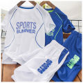New Boys' Summer Color Matching Sports Suit Children's Basketball Wear Middle and Big Children's Summer Quick Drying Clothes Handsome Fashion. 