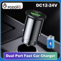 Podofo 20W PD/QC 3.0 Mini Dual Port Fast Car Charger For Universual Phone Small and portable Car Charger. 
