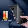 For Huawei Nova Y71 Y70 Case Clear Shockproof Silicone + Tempered Glass Screen Protector Film For Huawei Nova Y71 Y70 Back Cover. 