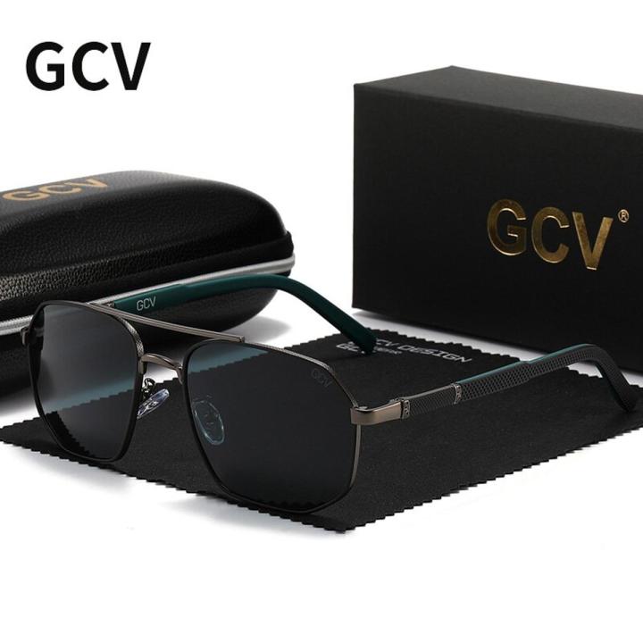 GCV 2021 Brand Classic Pilot Square Polarized Sunglasses Metal Frame Men's Driving Male Sun Glasses Eyewear UV Blocking Luxury