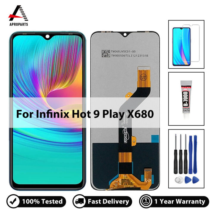 100% Tested For infinix Hot 9 Play X680 LCD Display Screen Touch Digitizer Assembly For X680B X680C With Free Tools