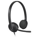 Logitech H340 Wired Headset, Stereo Headphones with Noise-Cancelling Microphone, USB, PC/Mac/Laptop - Black. 