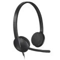 Logitech H340 Wired Headset, Stereo Headphones with Noise-Cancelling Microphone, USB, PC/Mac/Laptop - Black.