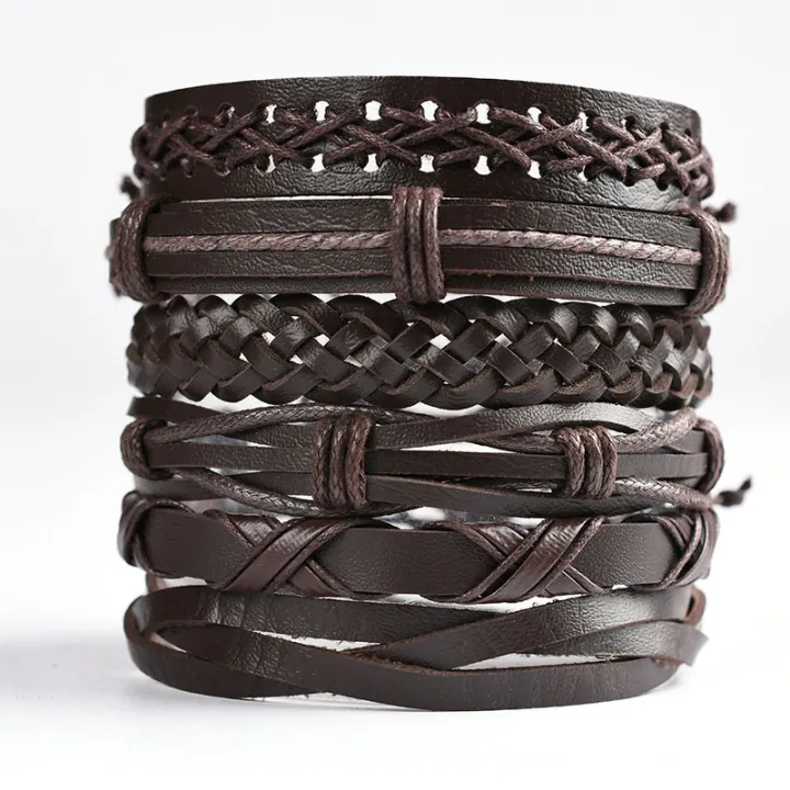 Vintage%20Leather%20Bracelet%20For%20Men%20Woven%20Set%20Ornament%20Bracelet%20Punk%20Style%20Men's%20Combo%20DIY%20Multi-layer%20Charm%20Bracelet%20Jewelry%20-%20Image%206