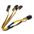 Graphics card PCIe Extension Cable-1 * GPU 6Pin Power Female to 8pin (6+2)Pin Male Power Supply Cable-yellow & black. 