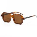 2024 New Vintage Square Double Beam Fashion Sunglasses tofu pudding Mirror Leg Design Street Shoot INS Flat Mirror Female.