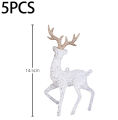 1/5Pcs Plastic Crystal Flash Deer Festival Forest Elk Dessert Table Decor Holiday Tree Ornaments Home Kid Gift Shop Display. 