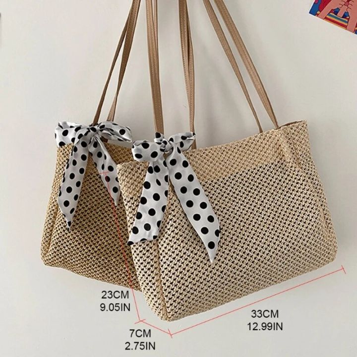 Large%20Summer%20Beach%20Shoulder%20Bag%20Straw%20Woven%20Square%20with%20Silk%20Ribbon%20Handle%20Purse%20-%20Image%206