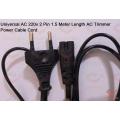 Universal AC 220v 2 Pin 1.5 Meter Length AC Power Cable Cord For Printer Power Adapter Charger Trimmer Charger Light DIY. 