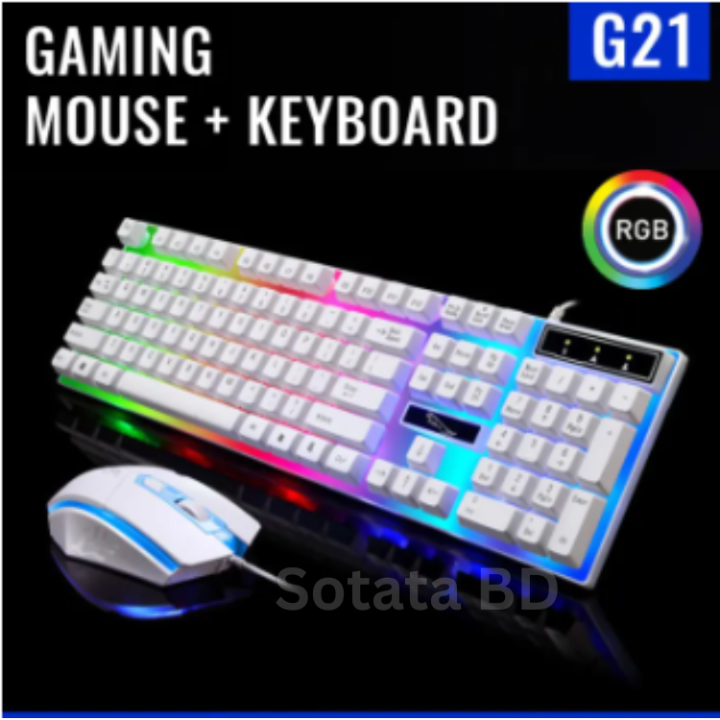 Gaming Mouse And Keyboard Combo G21 Rgb Keyboard Mouse Combo With Rgb Backlit Keyboard - Perfect For Laptop Desktop And Gaming Pc Setup