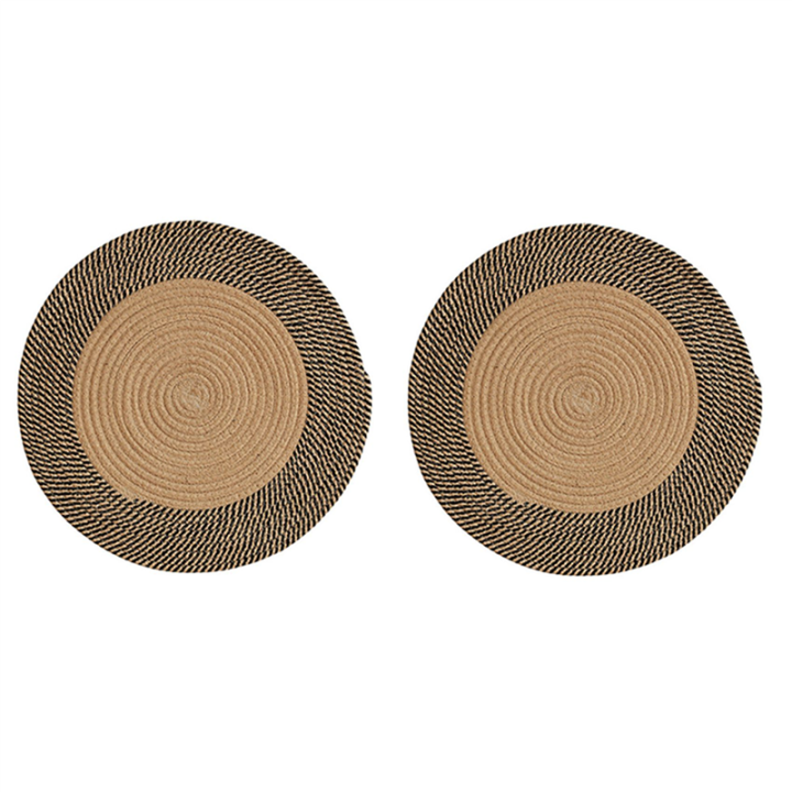 2X Japanese Style Woven Carpet Round Floor Mat Simple Coffee Table Mats Bedroom Living Room Sofa Floor Rugs(S)