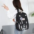 Woman Usb Charging School Bag Anti-theft Teenager School Bags For Girls School Backpack Mochila Infantil Escolar Bookbag Canvas. 