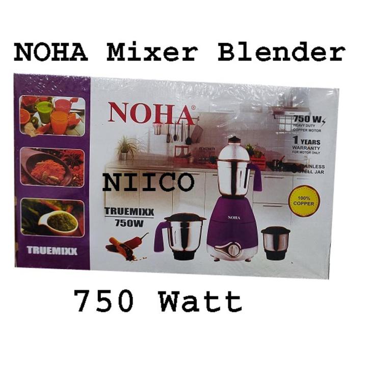 Noha Heavy Duty Mixer Blender 3 Stainless Steel Jar -750 Watt (1 Year Warranty) 3 Stainless Still Jar 100 Percent Cooper Mixer blender