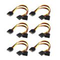 SATA Power Extension Cable, 6 Pack 15 Pin SATA Male to Female Extender Cable Cord Adapter for Hard Drive Disk, HDD, SSD, PCIE. 