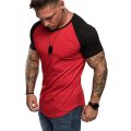 Solid Color Short Sleeve T Shirts Men Summer Raglan T-shirt Fashion Hop Top Tees Simple Style BlaShirt. 