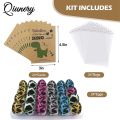 Qiunery 24Pcs Easter Dinosaur Eggs Set With 24 Dinosaur Eggs And Cards Assorted Color Easter Game Easter Gifts, Dinos Egg Grow In Water Decor For Kids, Toddler. 