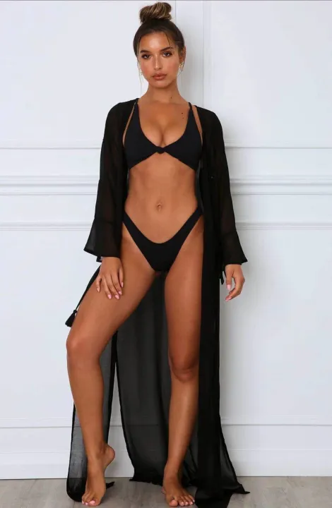 Bikini%20Women%20Beach%20Cover%20Ups%20Lantern%20Long%20Sleeve%20Swimwear%20Drawstring%20Kimono%20White%20See%20Through%20Long%20Cardigan%20Coverups%20Tops%20-%20Image%203