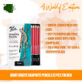 Mont Marte Graphite Pencils 12 Pcs Iron Box 2H H F HB B 2B 3B 4B 5B 6B 7B 8B.