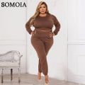 Plus Size Pant Sets L-5XL Fashion Streetwear Pure Color Slim Two Piece Set Crop Top Matching Suits O-neck Casual Women Clothing. 