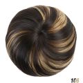 Straight Hair Bun Wig Elastic Rubber Band Fake Hair Bun Drawstring Ponytail Synthetic Chignon Hairpiece. 