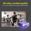YG320 Battery Version Mini LCD Projector HD 1080P Silver Grey with Remote Control 100-240V (UK). 