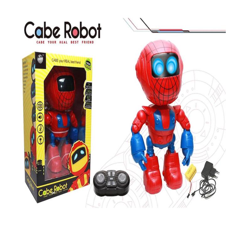 RC Robot Remote Control Rechargeable Spiderman Figure Robot Toy 4 Function Electric Robot with Music Dance Light