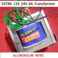 EXTRA 12V ALUMINIUM WIRE 24V 6A Transformer 24 0 24 6Amp Input AC 220V Output 24V Transformer 6A Transformer Step Down 24 0 24 Volt Transformers 6 Amp For 24 0 24 Power Supply Adapters. 