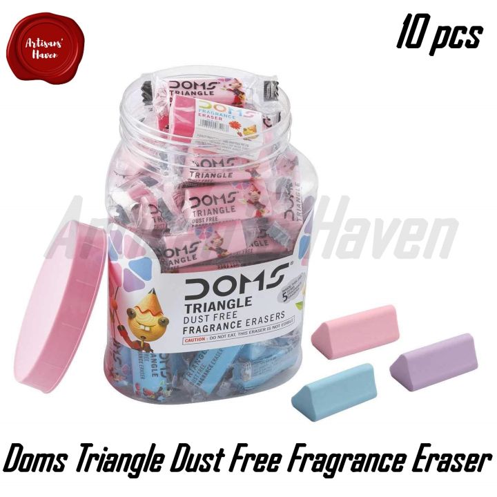 DOMS Triangle Dust Free Fragrance Erasers 10 pcs