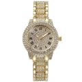Diamond-encrusted Ladies Quartz Watches Steel Bracelet Personality Fashion Wristwatch Women's Jewelry Watch.