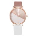 Fashion Women Watch Color Block Round Dial Ladies Quartz Wristwatch Leather Watchband Simple Elegant Female Clock reloj mujer. 