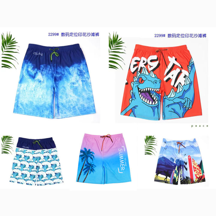 Summer 2024 New Shorts Men's Quick Dry Swimming Trunks Loose Medium Pants Men's Plus Size Surf Pants