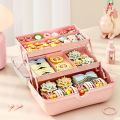 정리함 장난감 정리함 Multi-layer Hairpin Storage Box Cute Girls Jewellery Box Children's Hair Accessories Storage Box Toy Storage Box.