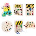 Wooden Busy Board with LED Light Montessori Toys for Toddler 1-3Y Baby Sensory Educational Travel Toggle Switch Toy Kids Gift.