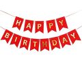 Birthday Card Banner: Black, Red, Light Blue, Pink, and White Paper Birthday Banner-(Pack of 1 Pcs).