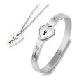 Oimg Couple Bracelet Necklace Set Stainless Steel Love Heart Lock Jewelry Set New. 