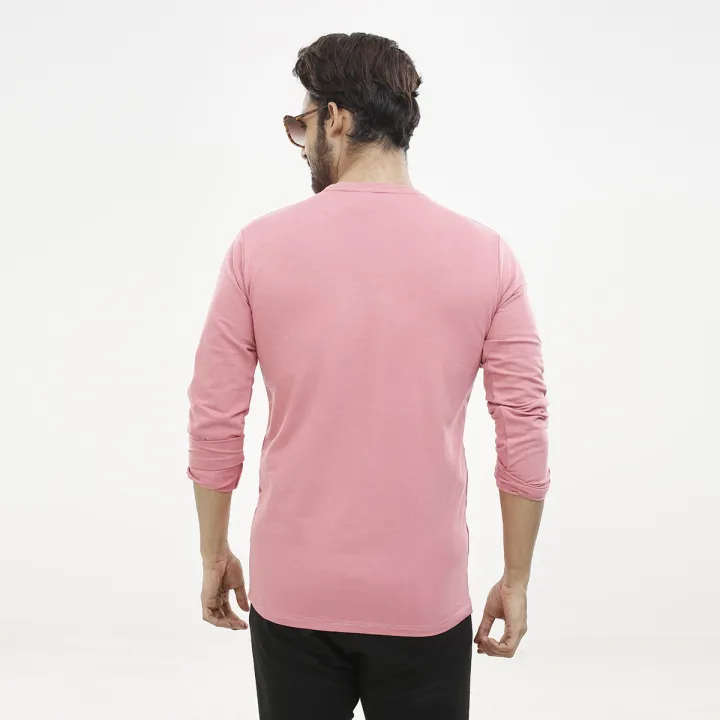 Coral%20Pink%20Color%20Cotton%20Full%20Sleeve%20T-Shirt%20For%20Men_Tshirt%20For%20Man%20-%20Image%203