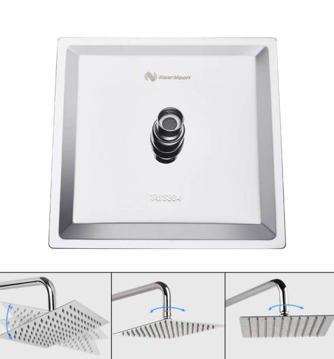 6/6%20Inche%20SS%20Shower%20Set%20With%2012%20Inches%20SS%20Pipe%20(Full%20Set)%20/%20Rain%20Shower%20Complete%20Set%20-%20Image%202