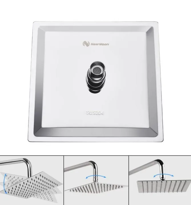 6/6%20Inche%20SS%20Shower%20Set%20With%2012%20Inches%20SS%20Pipe%20(Full%20Set)%20/%20Rain%20Shower%20Complete%20Set%20-%20Image%202
