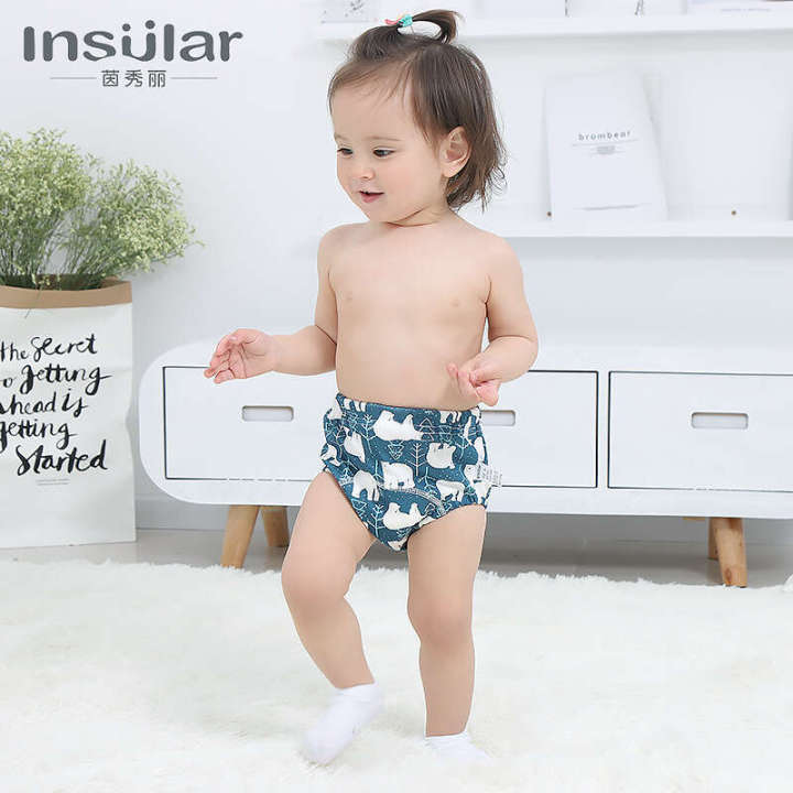 Yinxiu Li 2-pack pure cotton washable training learning 6-layer gauze diaper pants, baby supplies
