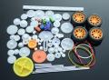 NYT 78Pcs Plastic Gear Motor Gearbox Model Toy Car Auto Craft Diy Accessories Axle Belt Scientific Experiment.