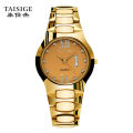 TAISIGE Manufacturer Supply High-End Watch Roman Diamond Calendar Solid Tungsten Steel Gold Deep Waterproof Men's Watch. 